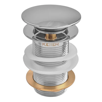 Донный клапан для раковины Koer PW-12-01 1 1/4'' без перелива автоматический СLICK-СLACK (Цвет хром) (KR5798) KR5798 фото