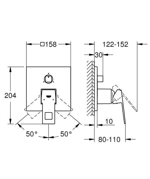 Змішувач прихованого монтажу на 3 споживача Grohe Eurocube (24094000) 24094000 фото