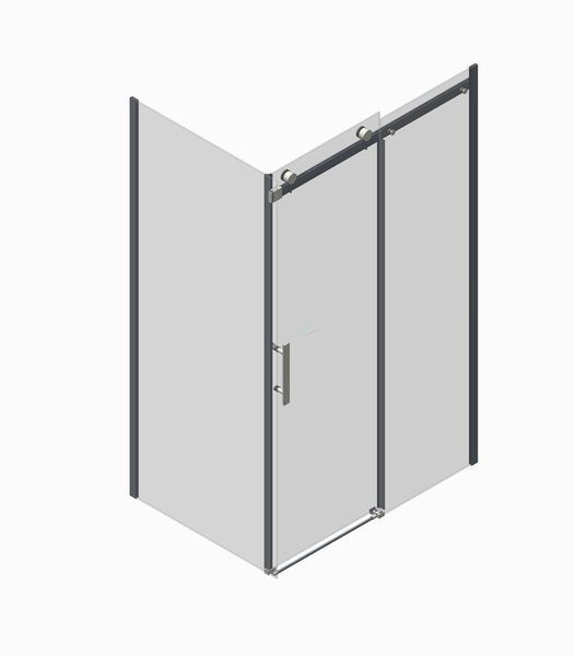 Бічна стінка до кабіни Koer SR SW01-90x200-TR-07 прозоре скло Easy Clean 8мм, графіт (KR5382) KR5382 фото