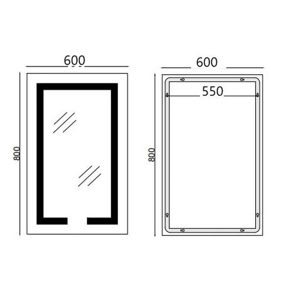 Зеркало Mixxus HARD MR06-60x80 с Led Touch, Anti-fog, димером, регулятором яркости, часами (MI6929) MI6929 фото