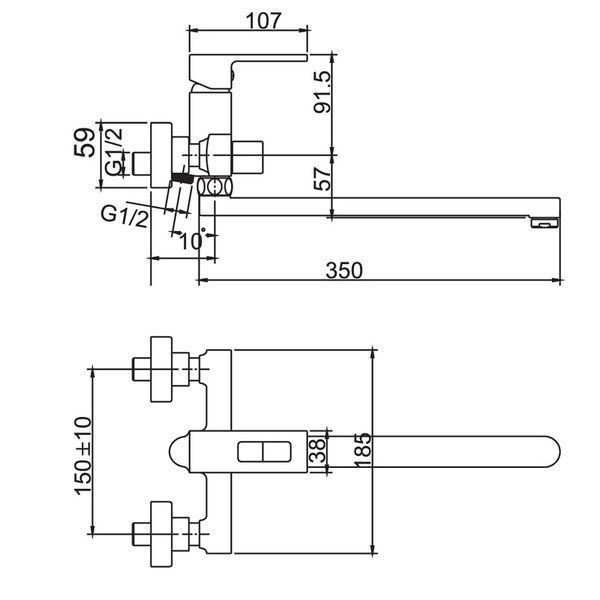 Смеситель для ванны Haiba KANT 006 EURO (HB9602) HB9602 фото