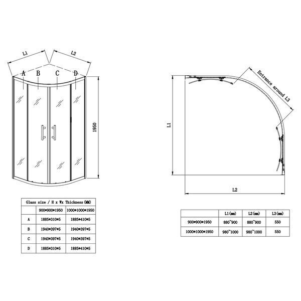 Душевая кабина без поддона Koer SR SC04-90x90x195-TR-12 прозрачное стекло Easy Clean 5мм Матовое золото (KR5681) KR5681 фото