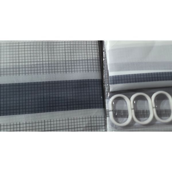 Шторка для ванной Mixxus SCT-017-180x180 из полиэстера (Узор "Полоска" бело-черная) (AC3587) AC3587 фото