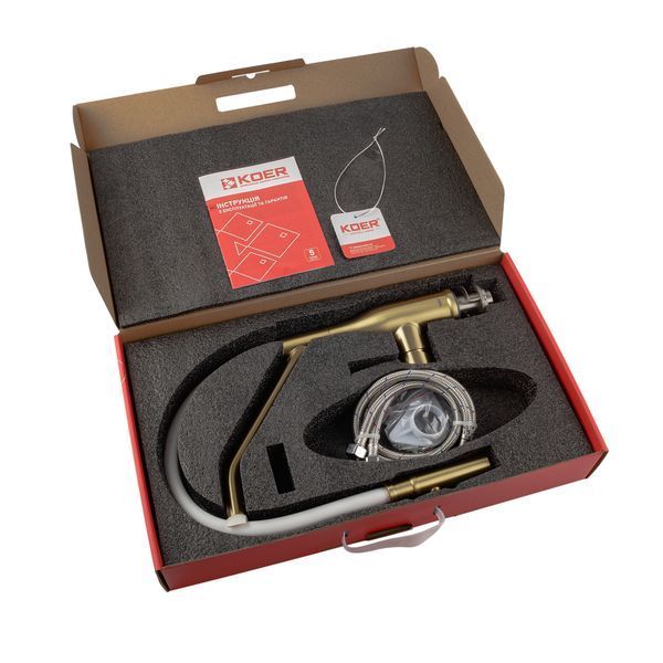 Смеситель для кухни Koer KI-70026-12 с белым силиконовым изливом (KR5212) KR5212 фото