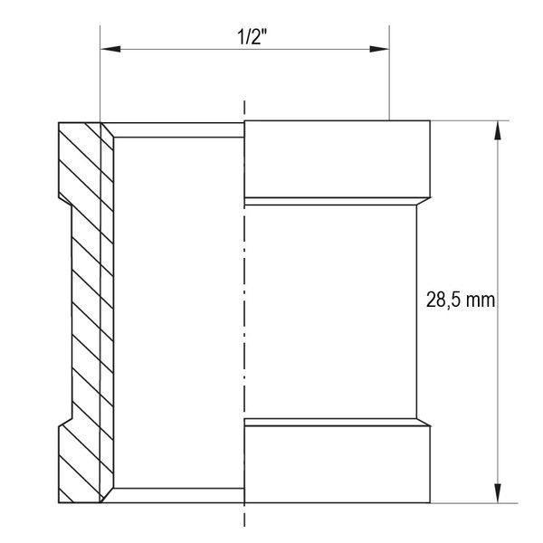 Муфта Koer KF.C06.WN - 1/2'' (Без никеля) (KR3025) KR3025 фото