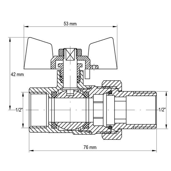Кран з американкою 1/2" (Koer KR.227.W) білий (KR0015) KR0015 фото