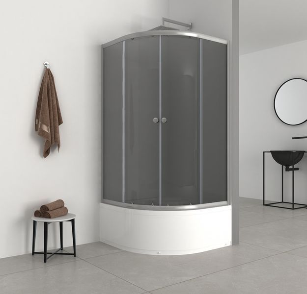 Душевая кабина с высоким поддоном Mixxus PLAIN SCT01-90x90x195-GR SATIN серое тонированное стекло 4мм (MI6895) MI6895 фото