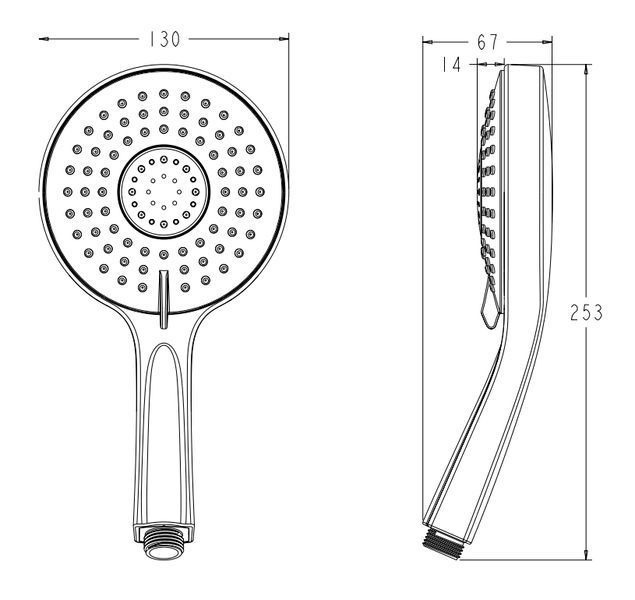Лійка для душу Koer KP-0408-01 5 функцій (Колір хром) (KR5412) KR5412 фото