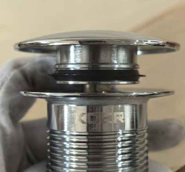 Донный клапан для раковины Koer PW-12-01 1 1/4'' без перелива автоматический СLICK-СLACK (Цвет хром) (KR5798) KR5798 фото