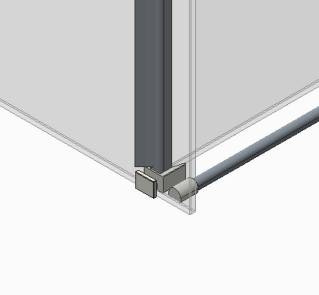 Бічна стінка до кабіни Koer SR SW01-90x200-TR-07 прозоре скло Easy Clean 8мм, графіт (KR5382) KR5382 фото