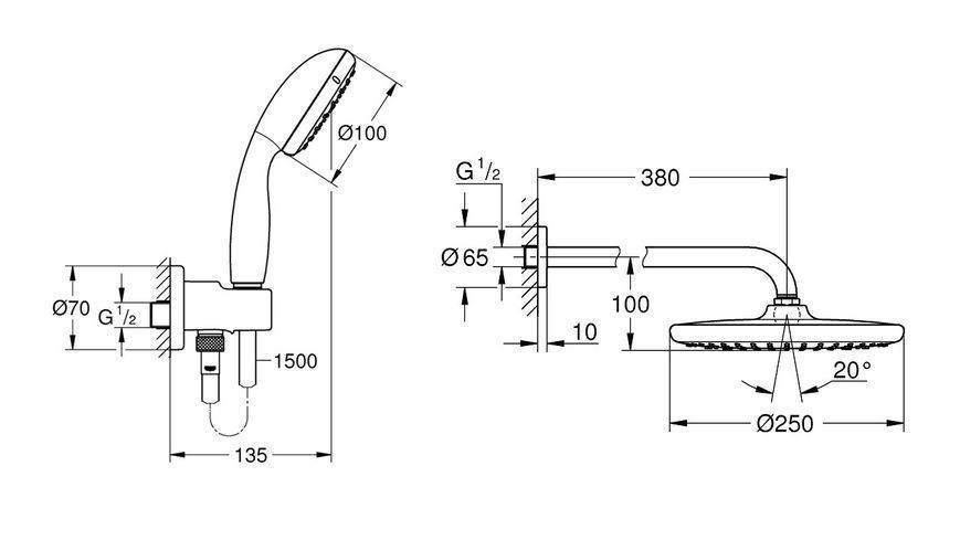 Душова система Grohe Grohtherm SmartControl (26416SC3) 26416SC3 фото