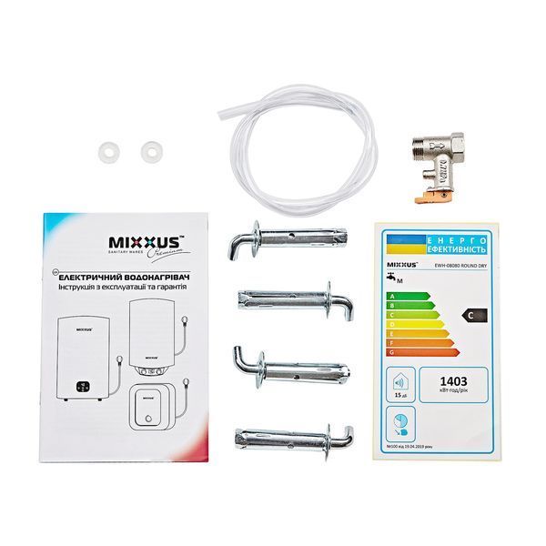 Водонагрівач "Циліндр" MIXXUS EWH-08080 ROUND DRY накопичувальний 80 л, сухий тен 2 kW (WH0609) WH0609 фото