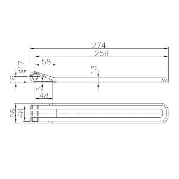 Петля борта причепа Winterhoff BSCH 10-17-270 довжина 270 мм (1860127) 1860127 фото