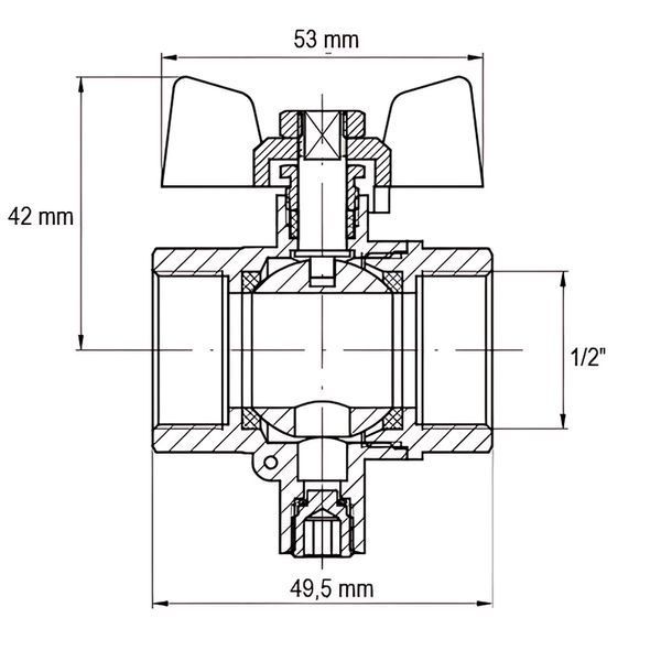 Кран ГГБ для підключення датчика температури Koer KR.230 - 1/2" (KR3067) KR3067 фото