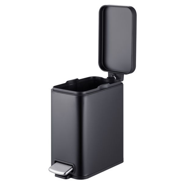 Відро для сміття з плавним закриттям прямокутне Mixxus Premium Quadro-TC0105 Black 5 л колір чорний (MI7061) MI7061 фото
