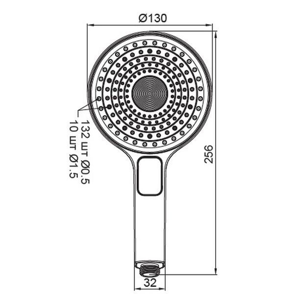 Лійка для душу Koer KP-0403-05 (3 функції) (KR4993) KR4993 фото