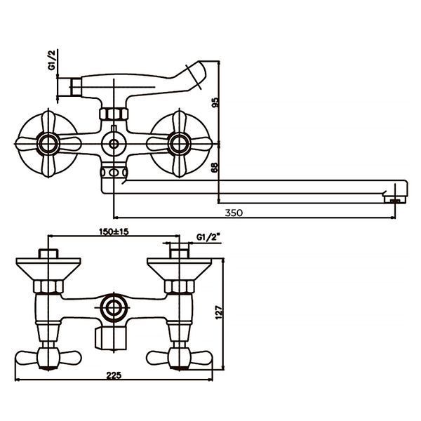 Змішувач для ванни Haiba Dominox 140 матовий (HB0063) HB0063 фото