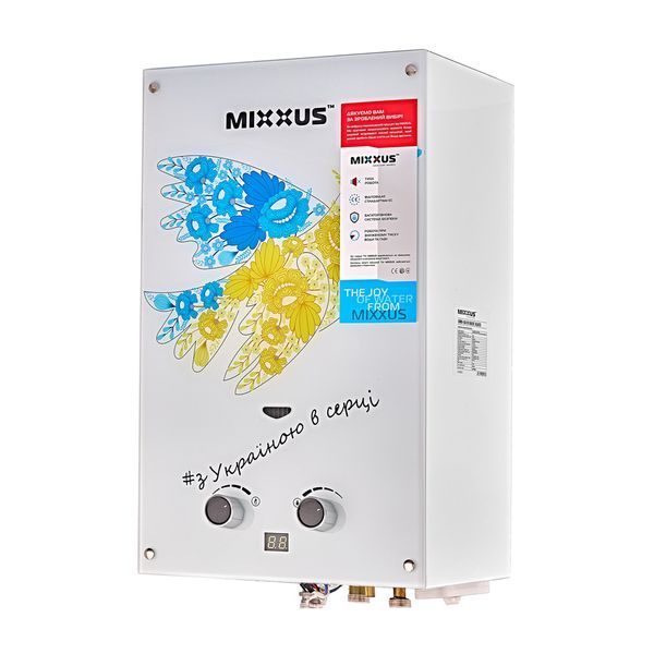 Газовая колонка MIXXUS GWH-0610 BASIC GLASS дымоходная 10 л/мин (панель из стекла с рисунком) (WH0027) WH0027 фото