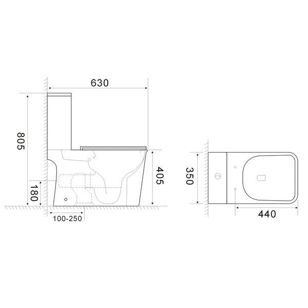 Бачок для унитаза-компакта Mixxus Wave-0404-R Tank 630х350х805 со сливной арматурой (MI8335) MI8335 фото