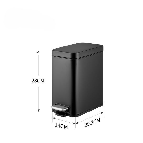 Відро для сміття з плавним закриттям прямокутне Mixxus Premium Quadro-TC0105 Black 5 л колір чорний (MI7061) MI7061 фото