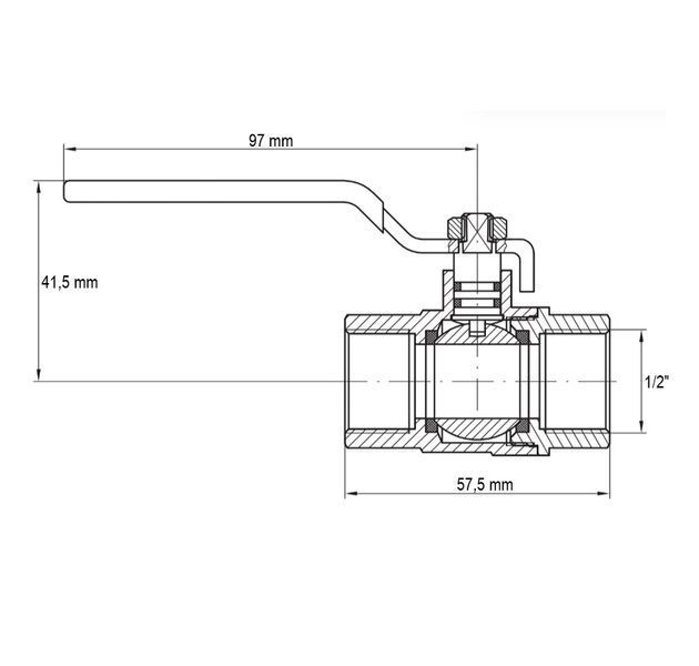 Кран кульовий Koer KG.204 - 1/2" FF ГГВ (газ) (KR4960) KR4960 фото