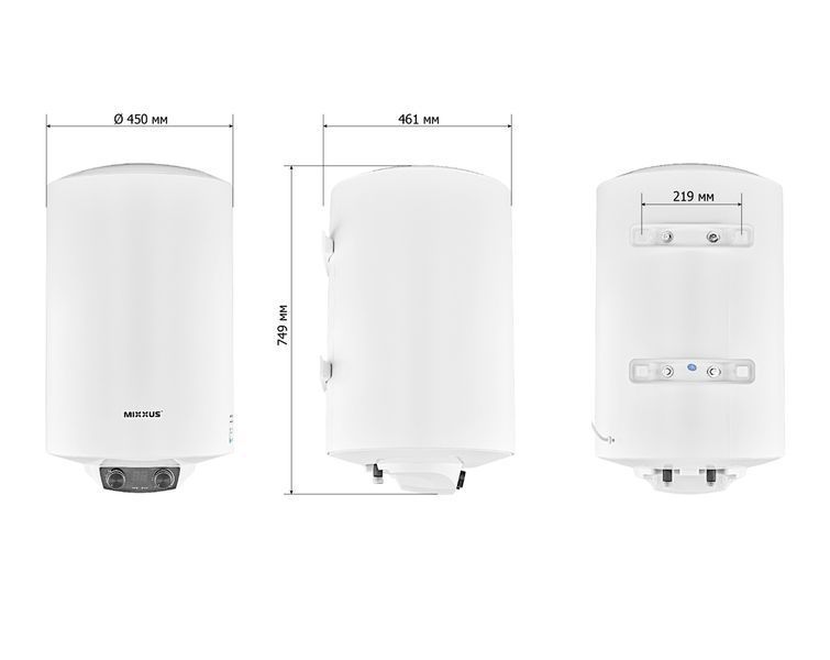 Водонагрівач "Циліндр" MIXXUS EWH-08080 ROUND DRY накопичувальний 80 л, сухий тен 2 kW (WH0609) WH0609 фото