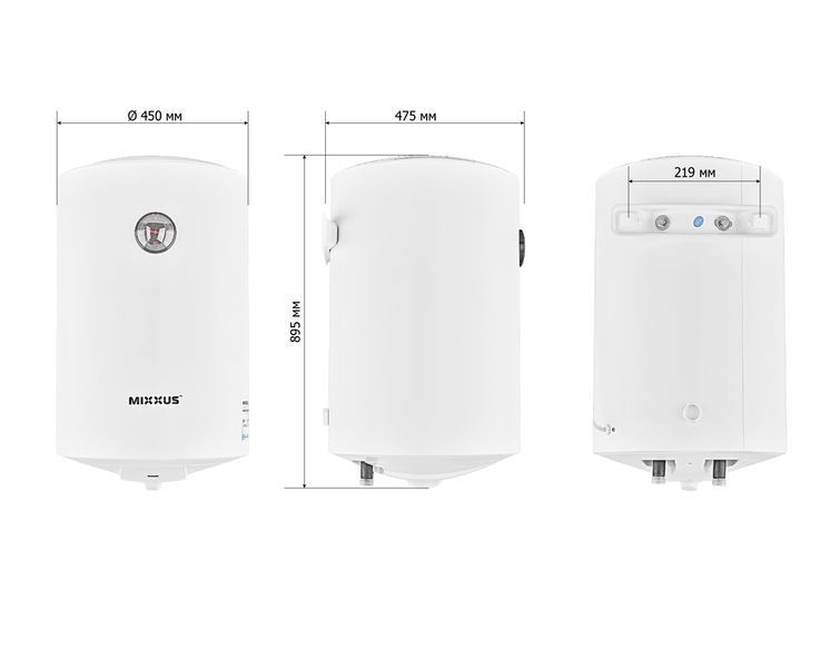Водонагреватель "Цилиндр" MIXXUS EWH-07100 ROUND WET накопительный 100 л, мокрый тен 1,5 kW (WH0603) WH0603 фото