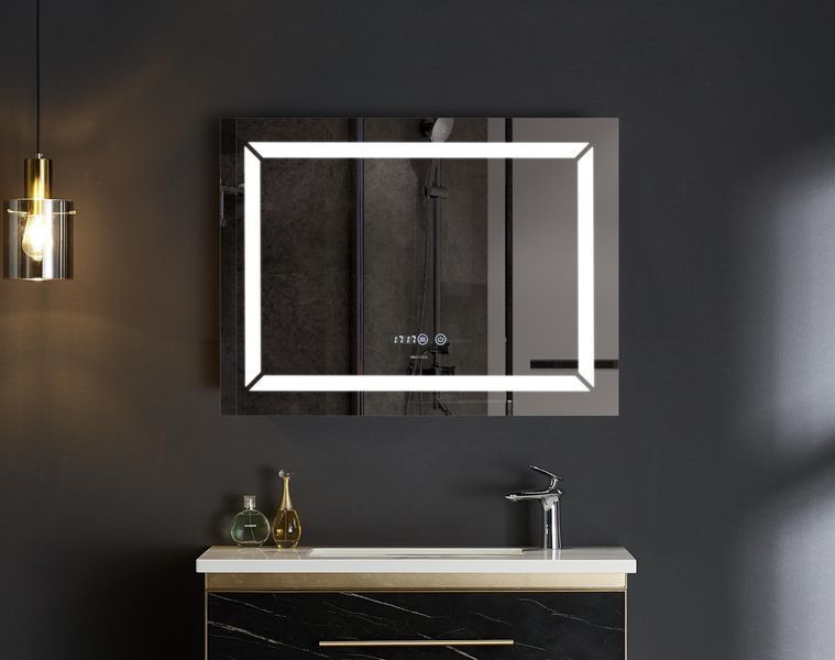 Зеркало Mixxus LIGHT MR01-70x50 с Led Touch, Anti-fog, димером, регулятором яркости, часами (MI6000) MI6000 фото