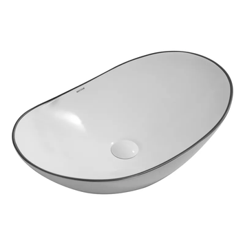 Раковина накладна Mixxus Premium WAVE-0105 EDGE BLACK 620х360х160mm (MP6556) MP6556 фото