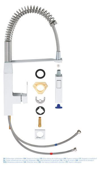 Змішувач для кухні з гнучким виливом Grohe Eurocube (31395000) 31395000 фото
