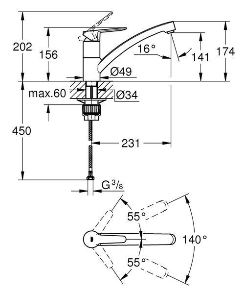 Смеситель для кухни Grohe BauEco (31680000) 31680000 фото