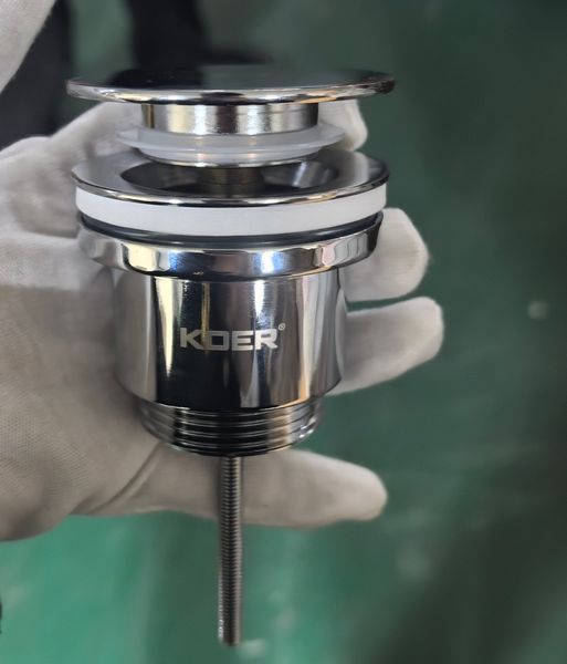 Донный клапан для раковины Koer PW-11-01 1 1/4'' универсальный (с/без перел) СLICK-СLACK (Цвет хром) (KR5790) KR5790 фото