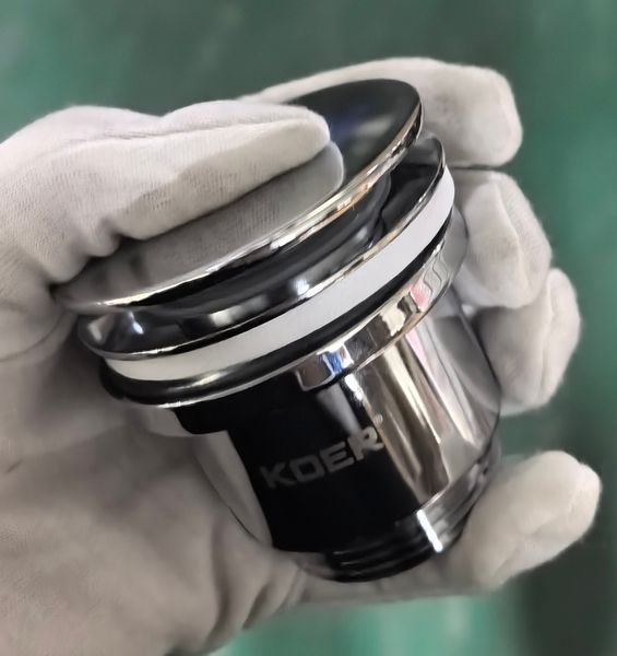 Донный клапан для раковины Koer PW-11-01 1 1/4'' универсальный (с/без перел) СLICK-СLACK (Цвет хром) (KR5790) KR5790 фото