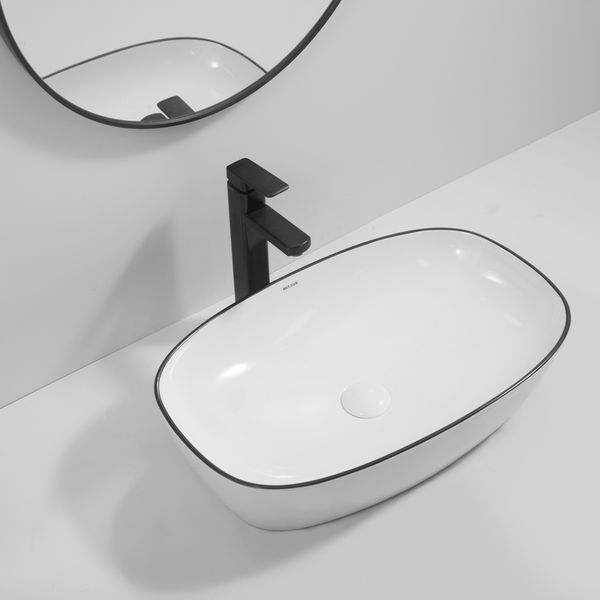 Раковина накладна Mixxus Premium DIVERSE-0111 EDGE BLACK 600х380х140mm (MP6562) MP6562 фото