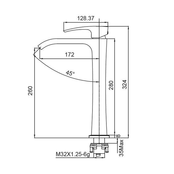 Змішувач для умивальника Koer KB-13007-01 високий (Колір хром) (KR3444) KR3444 фото