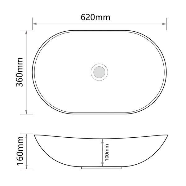 Раковина накладная Mixxus Premium WAVE-0105 EDGE BLACK 620х360х160mm (MP6556) MP6556 фото