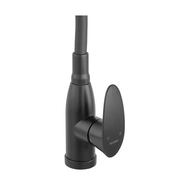 Змішувач для кухні PLAMIX CEZAR-011-B SET MATTE BLACK REFL.BLACK з силіконовим виливом, з підведенням (PM0719) PM0719 фото