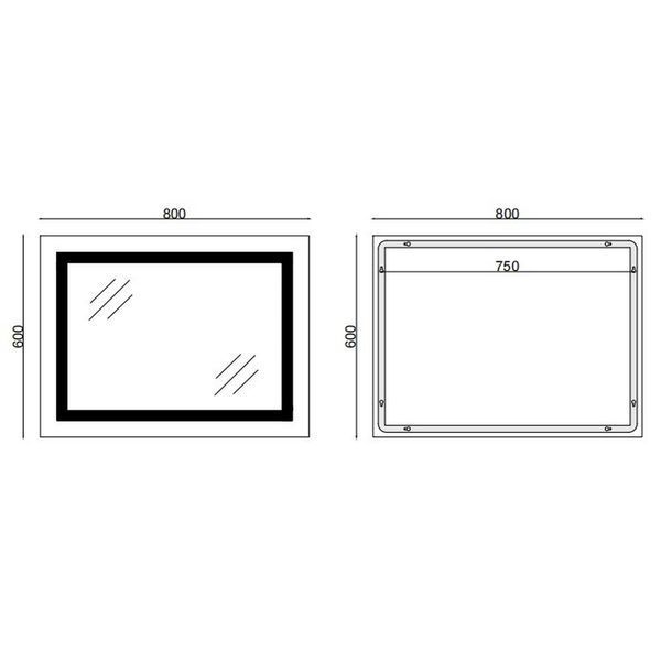Зеркало Mixxus TALL MR08-80x60-Reverse с Led Touch, Anti-fog, димером, регулятором яркости (MI6659) MI6659 фото