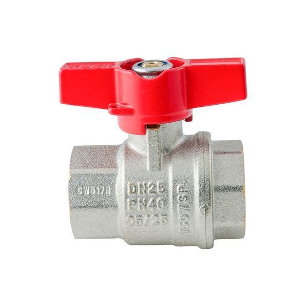 Кран кульовий ГГМ Koer Extreme KE.217-25 - 1" FF ручка "метелик" червона (KR5758) KR5758 фото