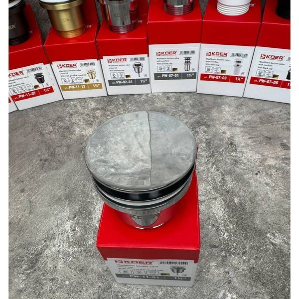 Донный клапан для раковины Koer PW-11-01 1 1/4'' универсальный (с/без перел) СLICK-СLACK (Цвет хром) (KR5790) KR5790 фото