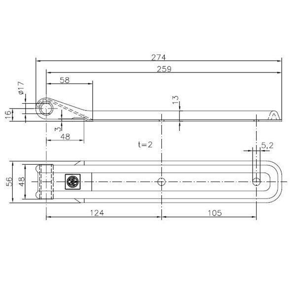 Петля борта причепа Winterhoff BSCH 10-17-270-SO довжина 270 мм (1860131) 1860131 фото