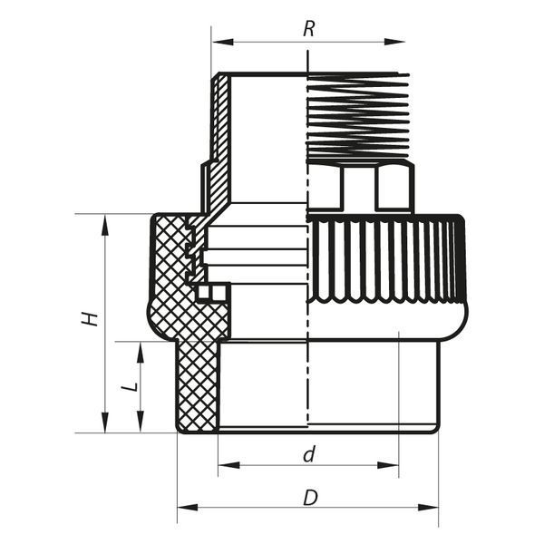 Муфта НР 40x1.1/4M PPR Koer K0100.PRO (KP0119) KP0119 фото