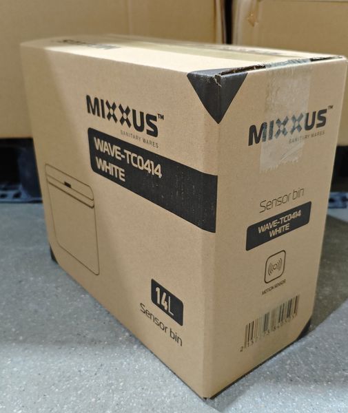 Мусорное ведро сенсорное прямоугольное Mixxus Wave-TC0414 White 14 л (цвет белый) (MI8405) MI8405 фото