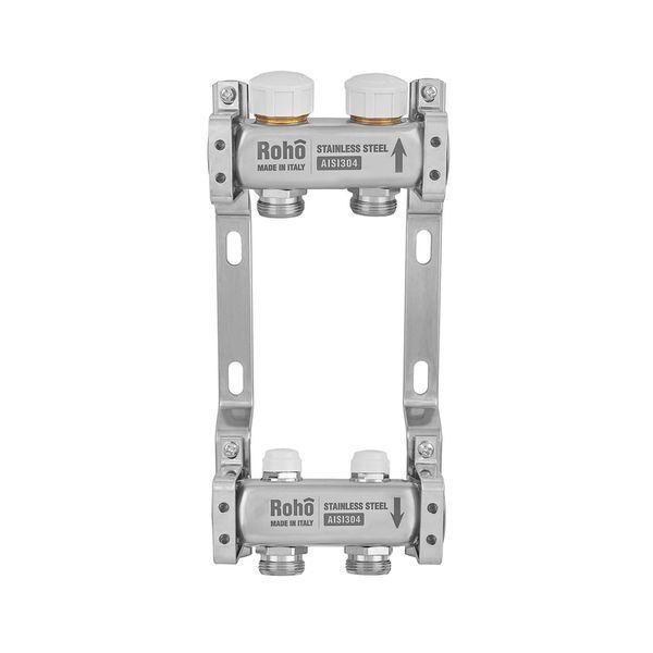 Коллектор с термостатическими и запорными клапанами Roho R805-02M - 1"x 2 вых. (RO1072) RO1072 фото