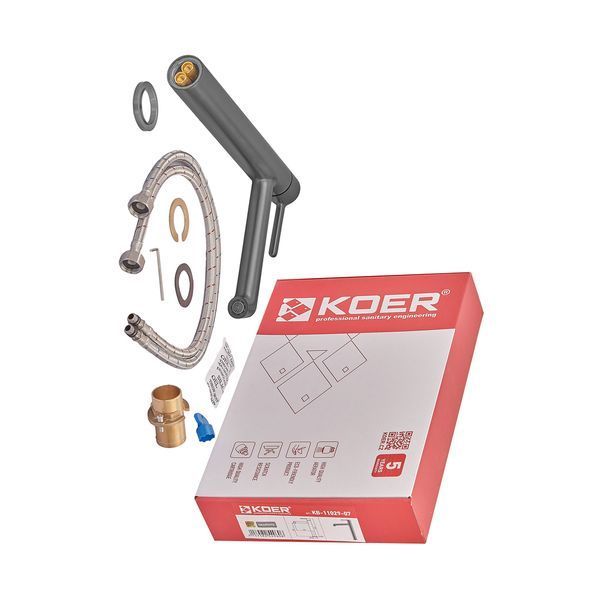 Смеситель для умывальника высокий Koer KB-11029-07 Цвет графит (KR5496) KR5496 фото