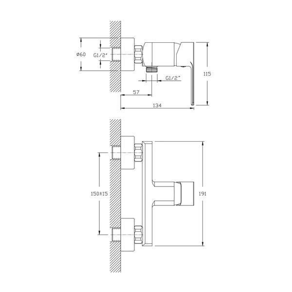 Смеситель для душа Haiba Kubus 003 (HB0797) HB0797 фото