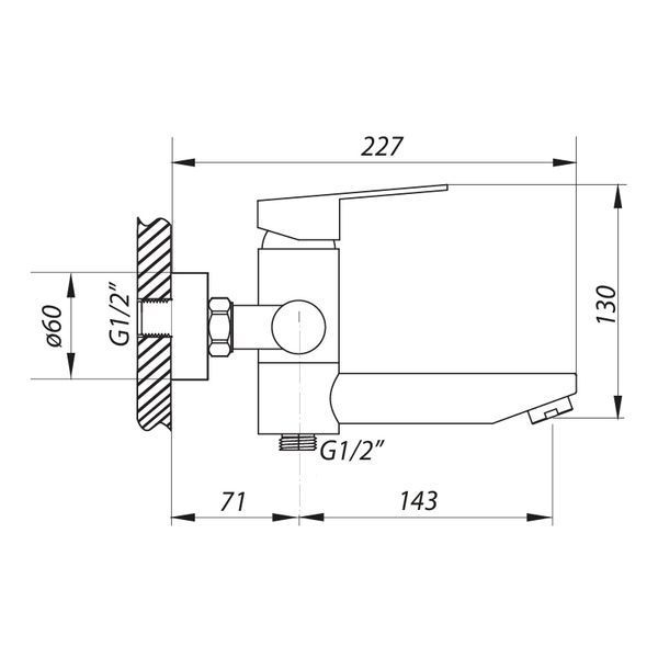 Змішувач для ванни ZERIX LR73103 (LL1196) LL1196 фото