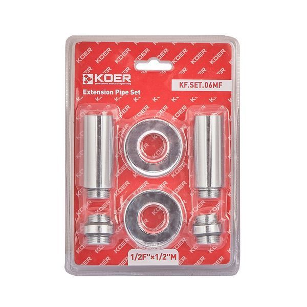 Комплект подовжувачів Koer KF.SET.06MF 1/2Fx1/2M хромований (KR5849) KR5849 фото