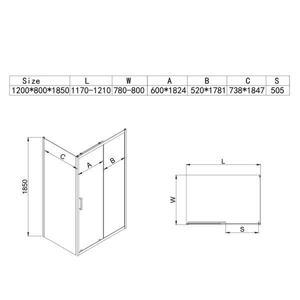 Душова кабіна з низьким піддоном Mixxus HARD SCT01-120x80x198-TR Chrome NEW прозоре скло 5мм (MI8428) MI8428 фото