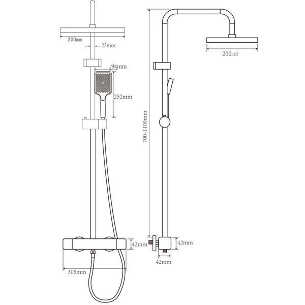 Душевая колонна со смесителем из алюминия CHAMPION PBC-009-J GRAPHITE, 3 режима (CH6548) CH6548 фото